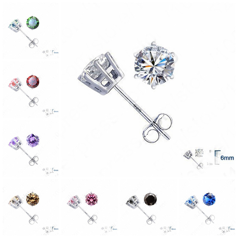 Trendy Round Design Stud Earrings For Lovely Women Girls Real 925 Sterling Silver Jewelry Beautiful Accessories Gifts Item