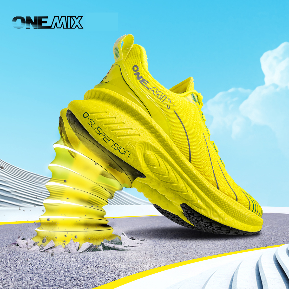 Męskie buty do biegania po szosie ONEMIX, letnie, oddychające, z siateczki, męskie sneakersy do treningu na zewnątrz, buty do joggingu, rozmiar plus size 47