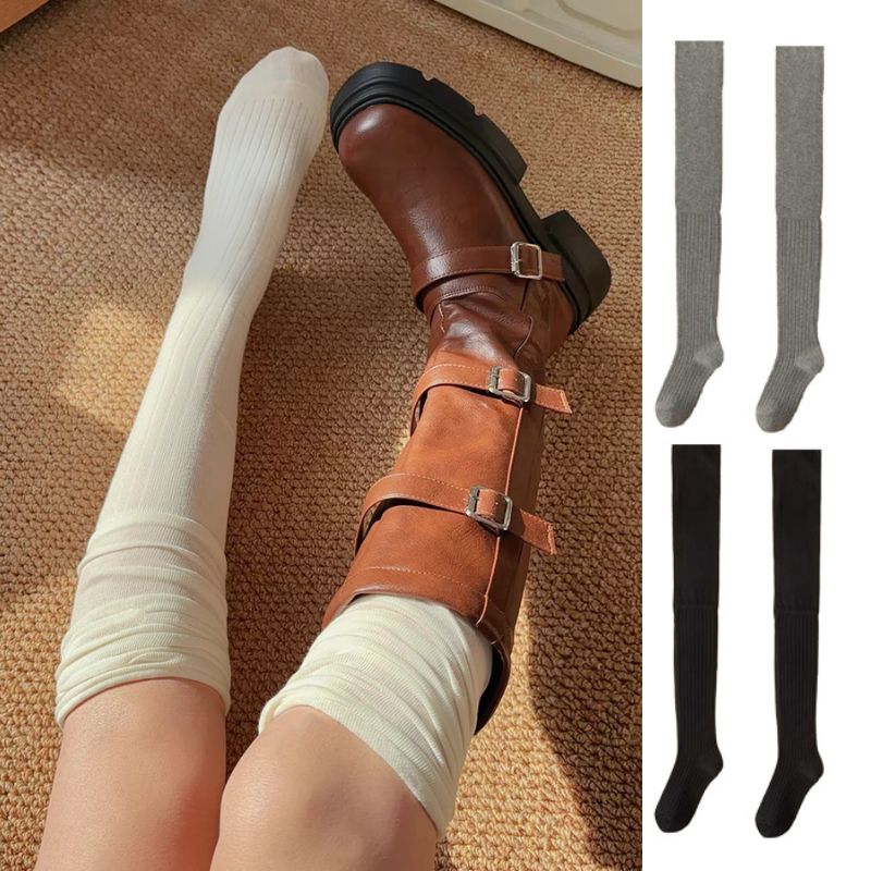 Black White Stockings Women Girls Thigh High Long Socks JK Japanese Leggings Summer Thin Loose Costumes Sweet Ballet Hosiery