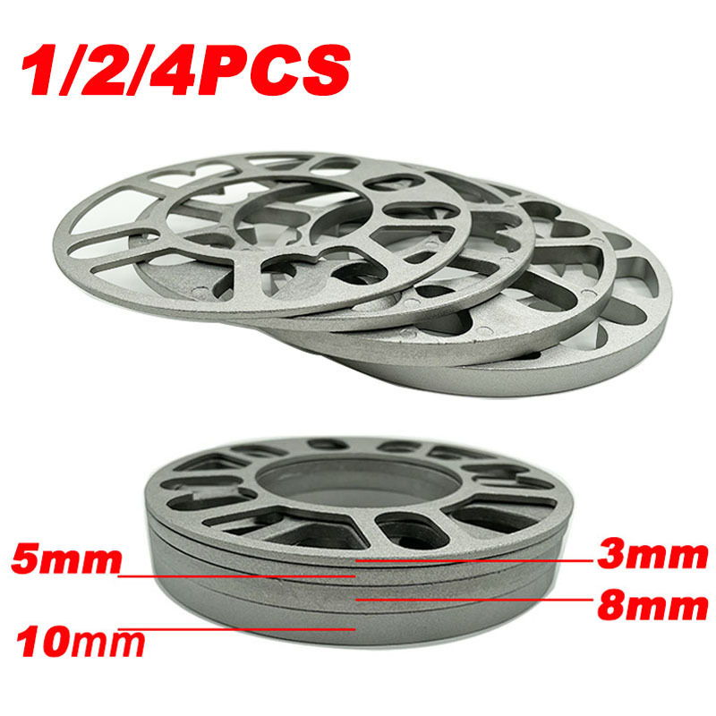1/2/4 Buah 3/5/8/10Mm Universal Car Wheel Spacer Shim Plate Auto Adaptor Gasket untuk 4X100 4X108 4X114.3 5X100 5X108 5X114.3 5x120