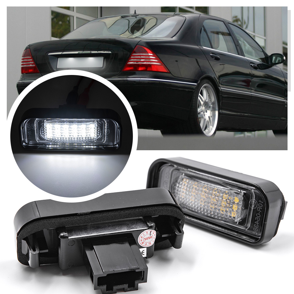 2 sztuk LED światło do tablicy rejestracyjnej dla Mercedes Benz W220 S klasa S320 S350 S500 S55 S600 S65 1999 2000-2005 6500K intensywna biała