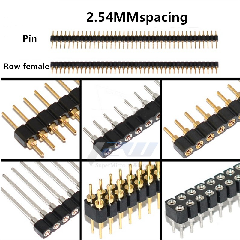 5 sztuk/partia okrągły otwór Pin Header 2.54MM Pitch wiersz kobieta jednorzędowe 1x40P, dwurzędowe 2x40P, dwurzędowe Pin okrągły Pin pozłacane