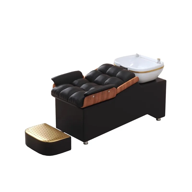 Friseursalon Shampoo Bett Friseursalon halb liegend bündig Bett hochwertiges Keramik becken einfach sitzender Friseursalon Spezial