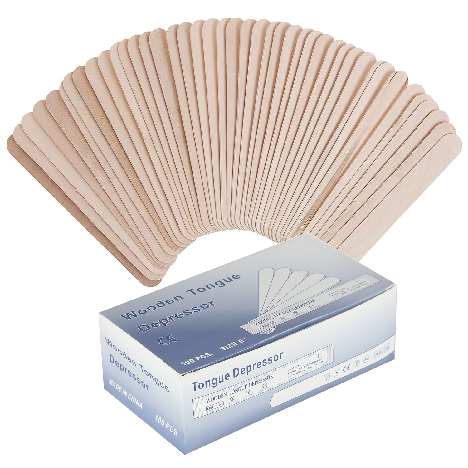 Espátulas descartáveis de cera de madeira, aplicadores de vara para remoção de pelos, spa facial profissional, ferramenta abaixadora de língua