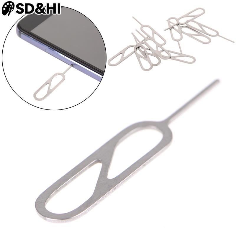 Bandeja de Metal para tarjeta SIM, herramienta de extracción de Pin, aguja para IPhone, Oppo, Vivo, Xiaomi, 10 Uds.