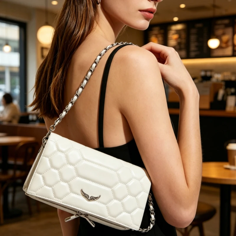 Nouveau sac à main pour femme tendance, élégant, rétro, en cuir, avec chaîne, sac bandoulière, sac à main de luxe, sac à main de créateur