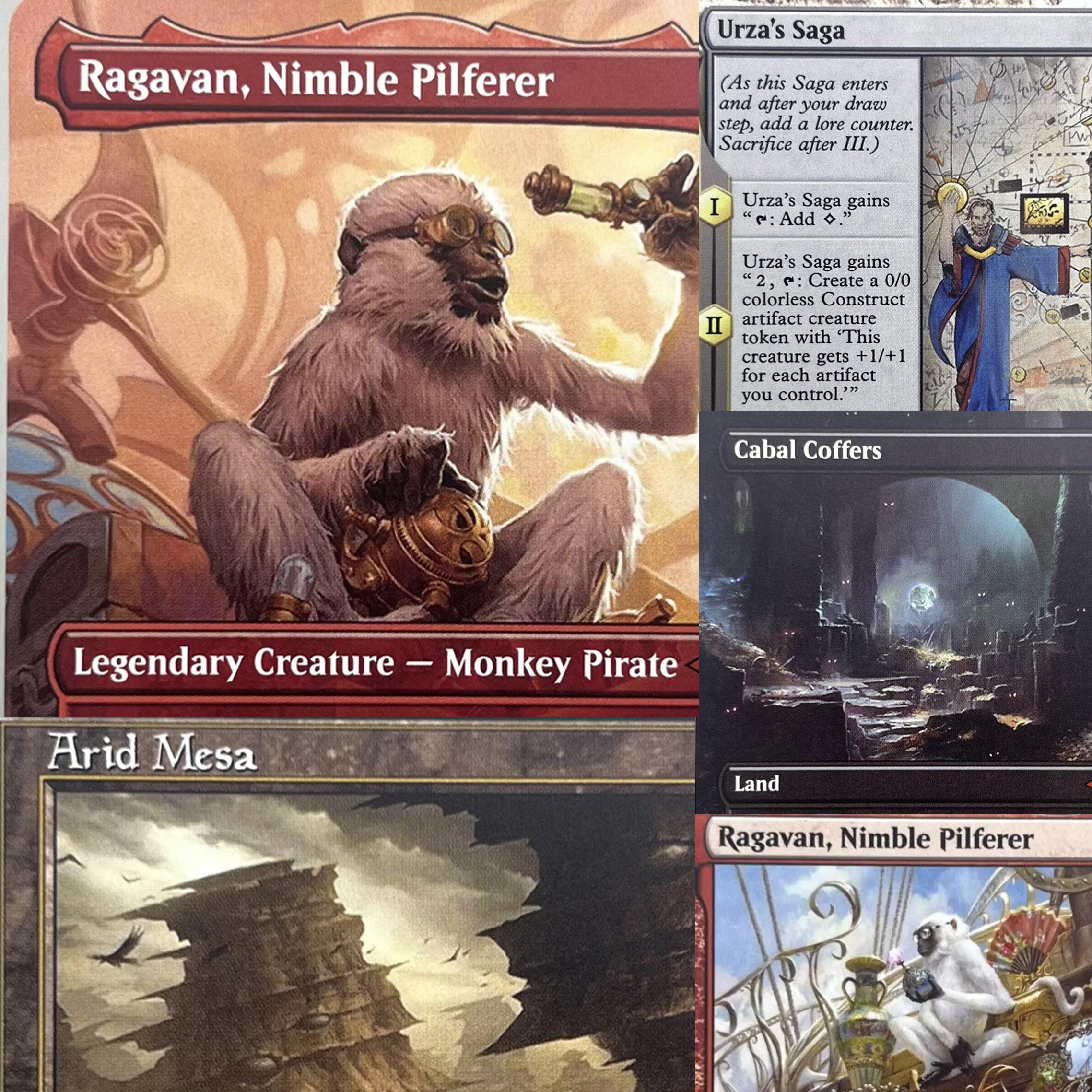 Карты MH2 HOLO7-I03 Tcg Magical Urza's Saga Ragavan, Nimble Pilferer Arid Mesa фехз, остые сальницы Misty Gather