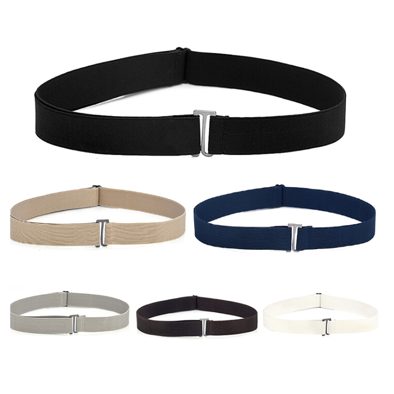 Nova cintura feminina fivela de cinto invisível plástico confortável cinto elástico para mulheres ajustável sem mostrar web cinto para jeans