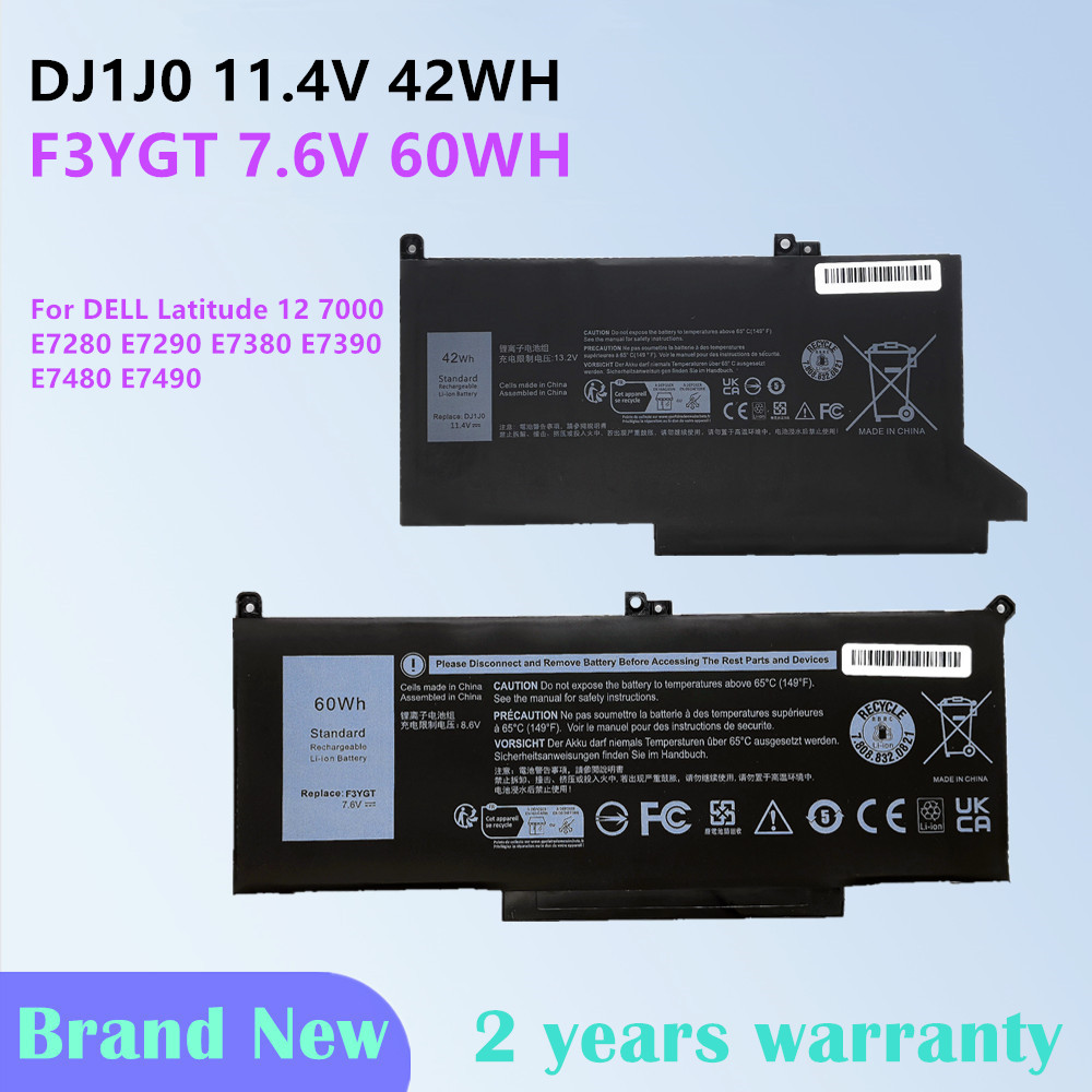 Baterai Laptop 2X39G untuk Dell Latitude 14 7480 7490 E7480 E7490 12 7280 7290 E7280 E7290 13 7380 7390 E7380 E7390 F3YGT DJ1J0