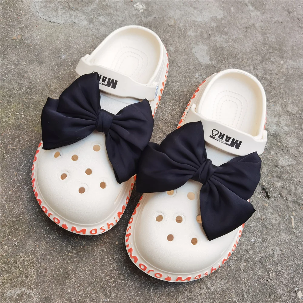 2 Buah Jimat Sepatu Busur Kain Putri Aksesori Kain Dekoratif Gesper Sepatu Sandal Anak-anak & Dewasa Berwarna Mode Besar