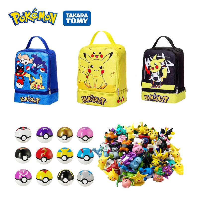 144 style Pokemon Figure avec sac de rangement monstre elfe balle ensemble jouet Pikachu Anime Action Mini petit Pokeball enfant cadeau d'anniversaire