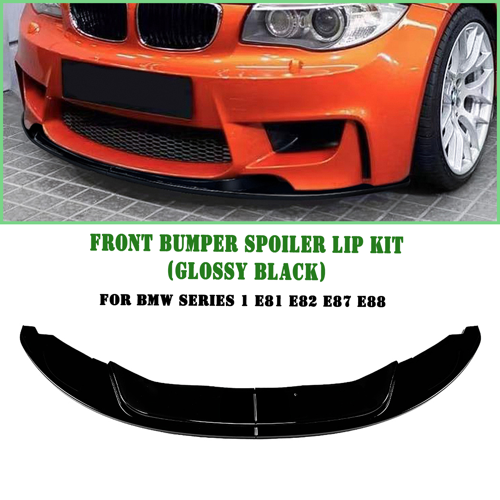 Alerón de parachoques delantero para BMW, Protector de cuerpo bajo, apariencia de fibra de carbono, negro brillante, para BMW Serie 1, E81, E82, E87, E88, 1M, 2004-2013
