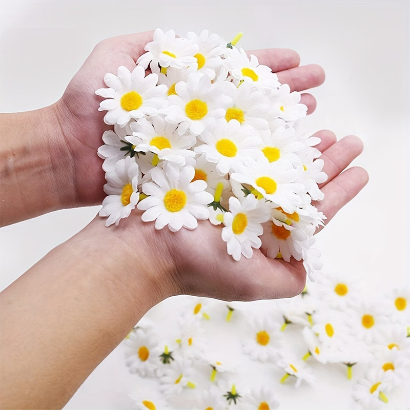 30/50 stuks kunstbloemen madeliefje zijden bloemen decoratie feest bruiloft decoratie thuis feest madeliefje bloemmotief ambachtelijke benodigdheden