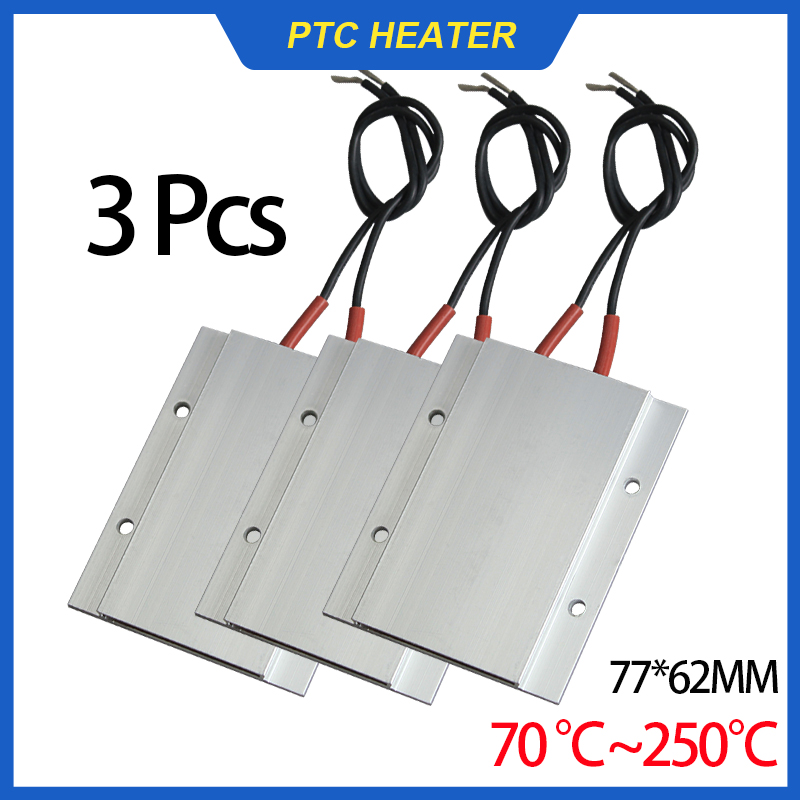 3 pz 12 V ~ 220 V Termostatico PTC Piastra di Riscaldamento PTC Elemento Riscaldante Piastra In Ceramica Incubazione Riscaldamento Dissaldatura Stazione 77x62mm