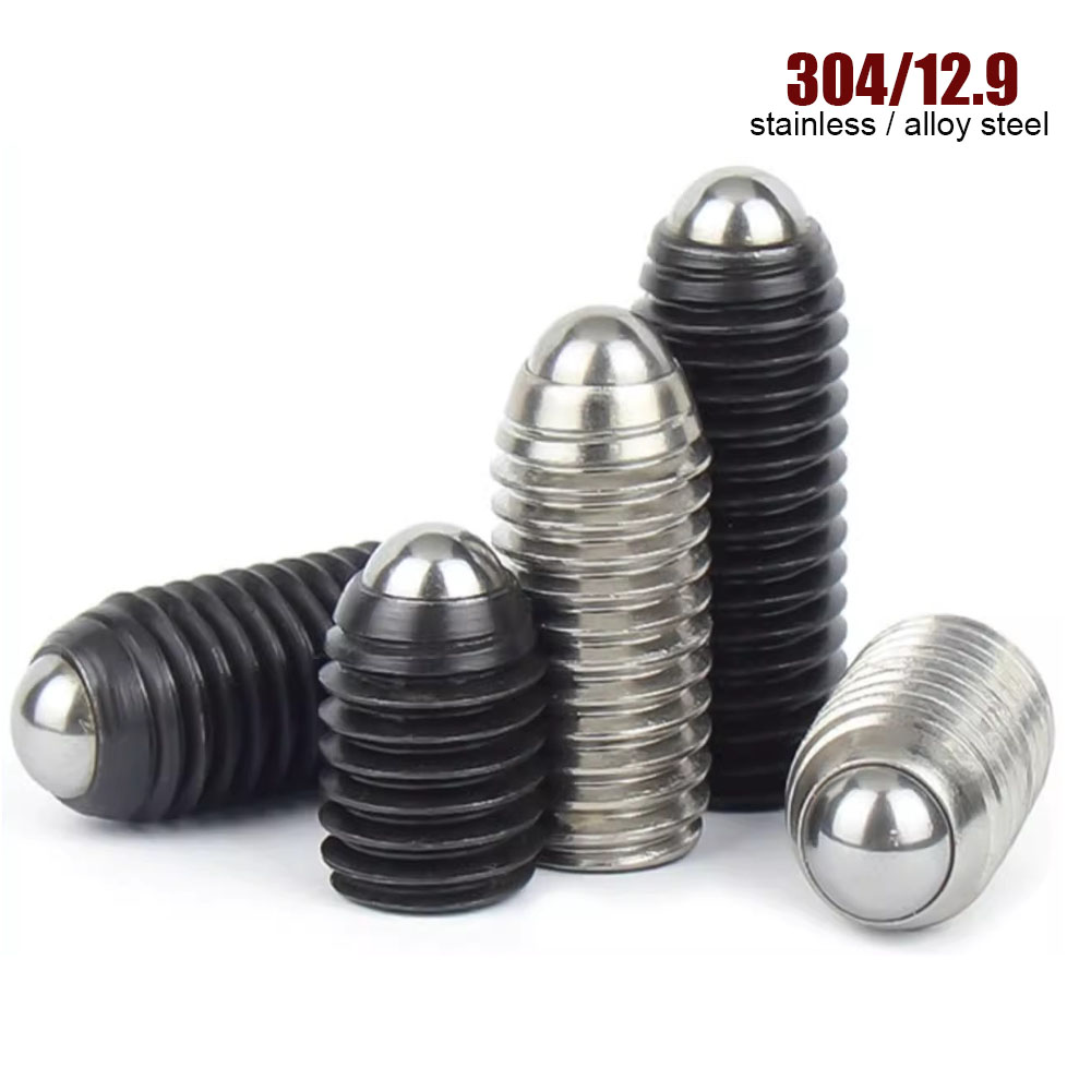 1/10 Cái M3 M4 M5 M6 M8 M10 M12 M16 304 A2-70 Thép Không Gỉ Lục Giác Ổ Cắm Mùa Xuân Bóng pit Tông Grub Không Đầu Bu Lông Điểm Bộ Ốc Vít