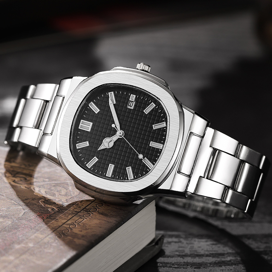 Nieuwe mode heren quartz horloge eenvoudige vierkante wijzerplaat roestvrij staal herenhorloge mannelijke relógios masculino reloj hombre