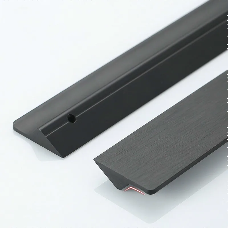 Black Silver Gold Hidden Cabinet Handles Aluminum Alloy Kitchen Cupboard Pulls Drawer Knobs Door Furniture Handle Hardware