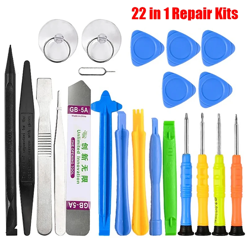 Kit de herramientas de reparación de teléfonos móviles 22 en 1: juego de desmontaje multifunción, destornillador antideslizante para iPhone