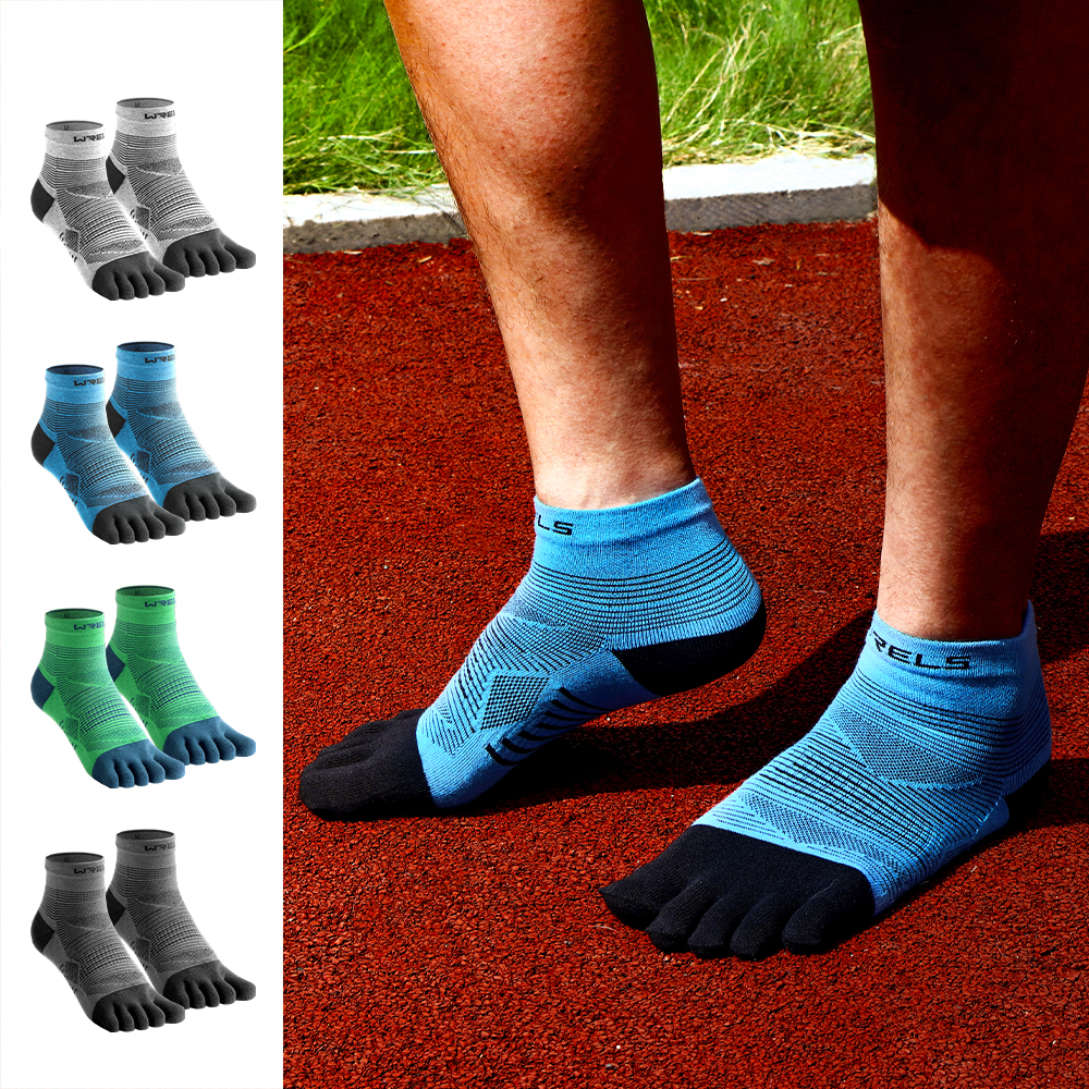 Calcetines de cinco dedos para correr, medias finas de prevención de ampollas, Coolmax, para hombre, secado rápido, Color sólido, deportes de ciclismo