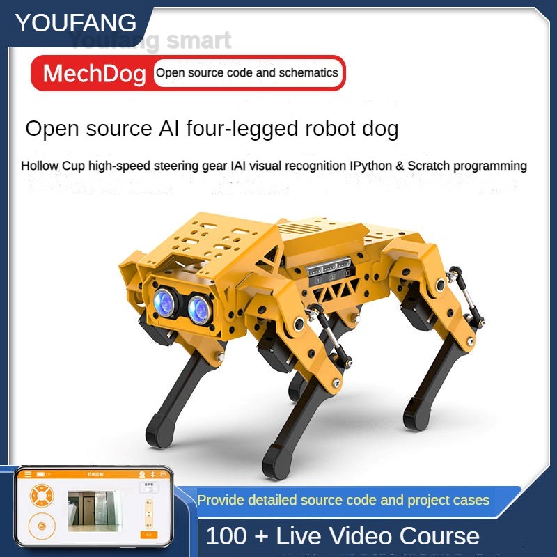 AI-робот-собака ESP32, квадрупед, визуальный бионический металлический робот для робота Arduino, DIY-набор для питона, для графического программируемого робота-собаки