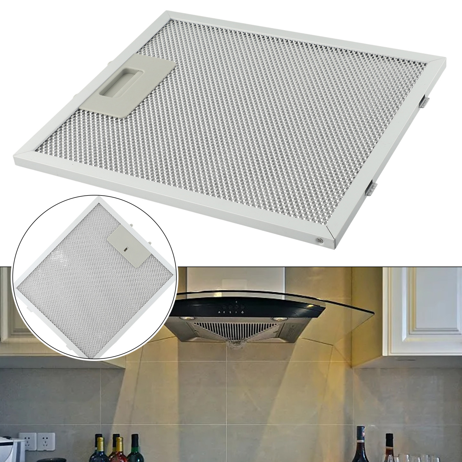 1pc de aço inoxidável fogão capa filtros extrator malha metal filtro ventilação 5 camadas graxa aluminizada vários tamanhos ferramentas cozinha