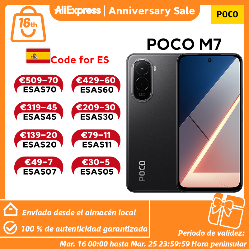 【Estreno mundial】POCO M7 versión Global Smartphone Snapdragon 685 7000mAh batería inmersiva 6,9 "FHD + pantalla NFC 33W carga