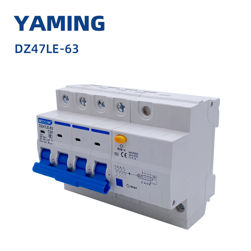 DZ47LE-63 Leakage Protector Mini Circuit Breaker Air Switch 4P Household Small Three-phase 380V 10-63A MCB