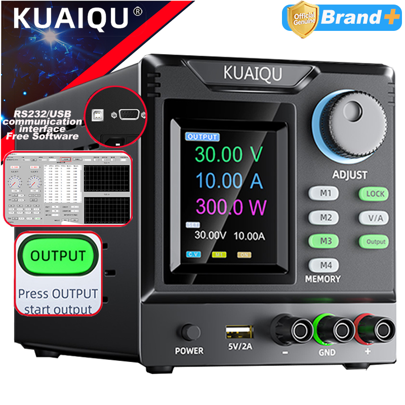Программируемый регулируемый источник питания постоянного тока KUAIQU, RS232/USB, источник питания с дистанционным управлением, стабилизация напряжения 30 В, 60 В, 120 В для тестирования