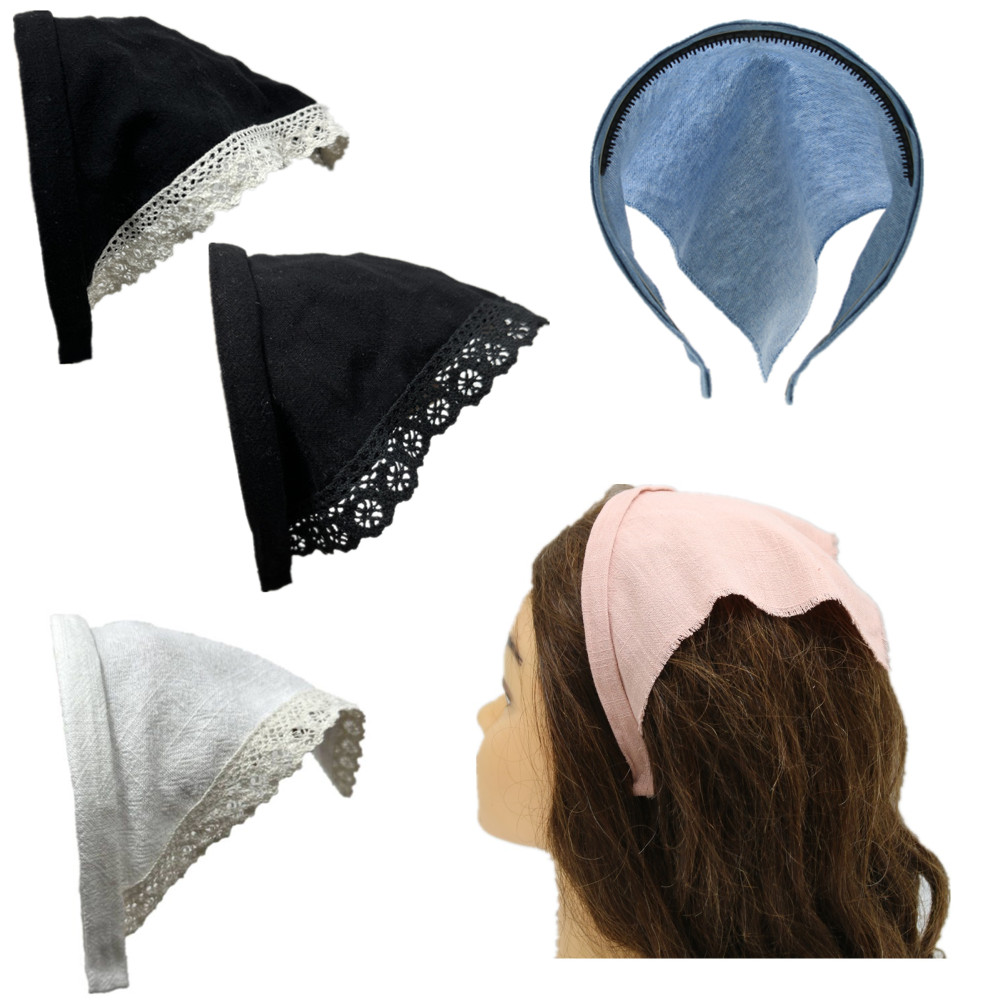 Neue Frühjahr und Sommer Leinen Denim Stoff Mädchen Bandana Haarband Haar Zubehör