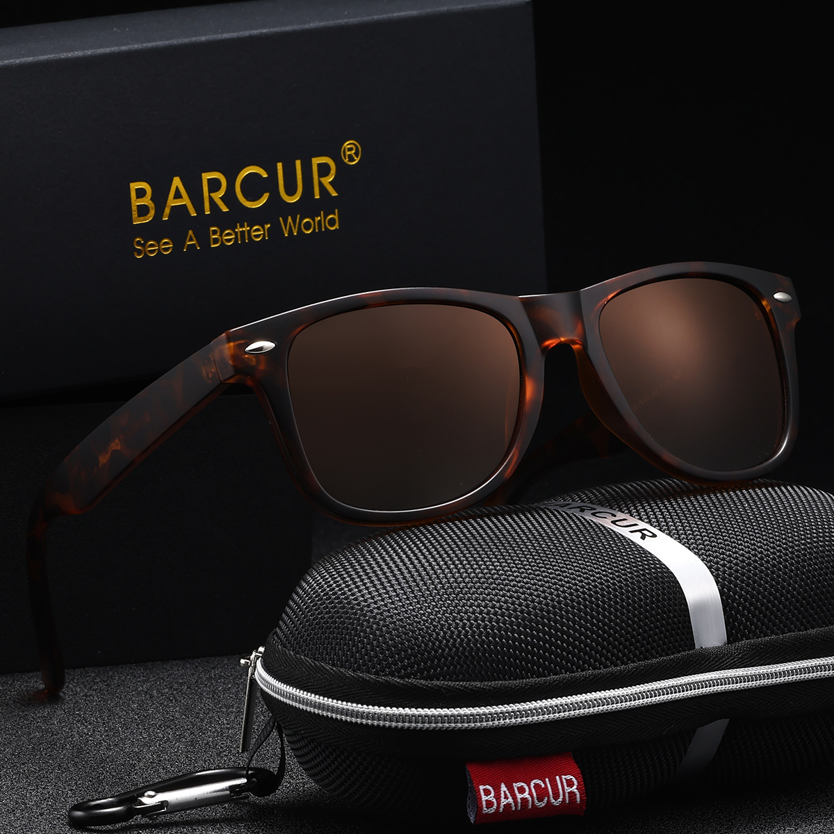 BARCUR Sports UV400 Occhiali da sole polarizzati da uomo Durevole e semplice PC Cornice ovale Regalo Occhiali da sole da donna preferiti