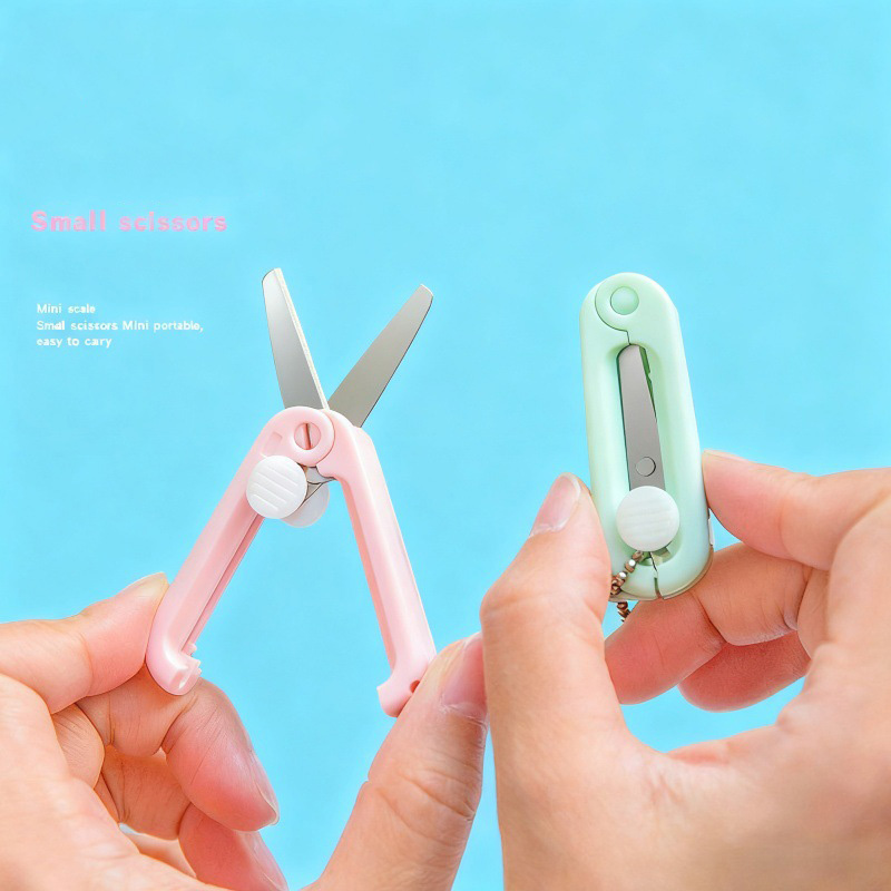 Mini Tijeras Portátiles Pequeñas y Creativas para Cortar Papel, Herramienta para Cuadernos que se Puede Extender y Doblar