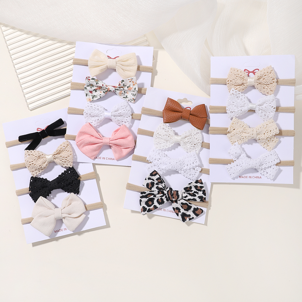 4 pçs/set flor arcos bandana bebê hairband para a menina crianças elásticos faixas de cabelo macio da criança recém-nascido bonito acessórios para o cabelo presente