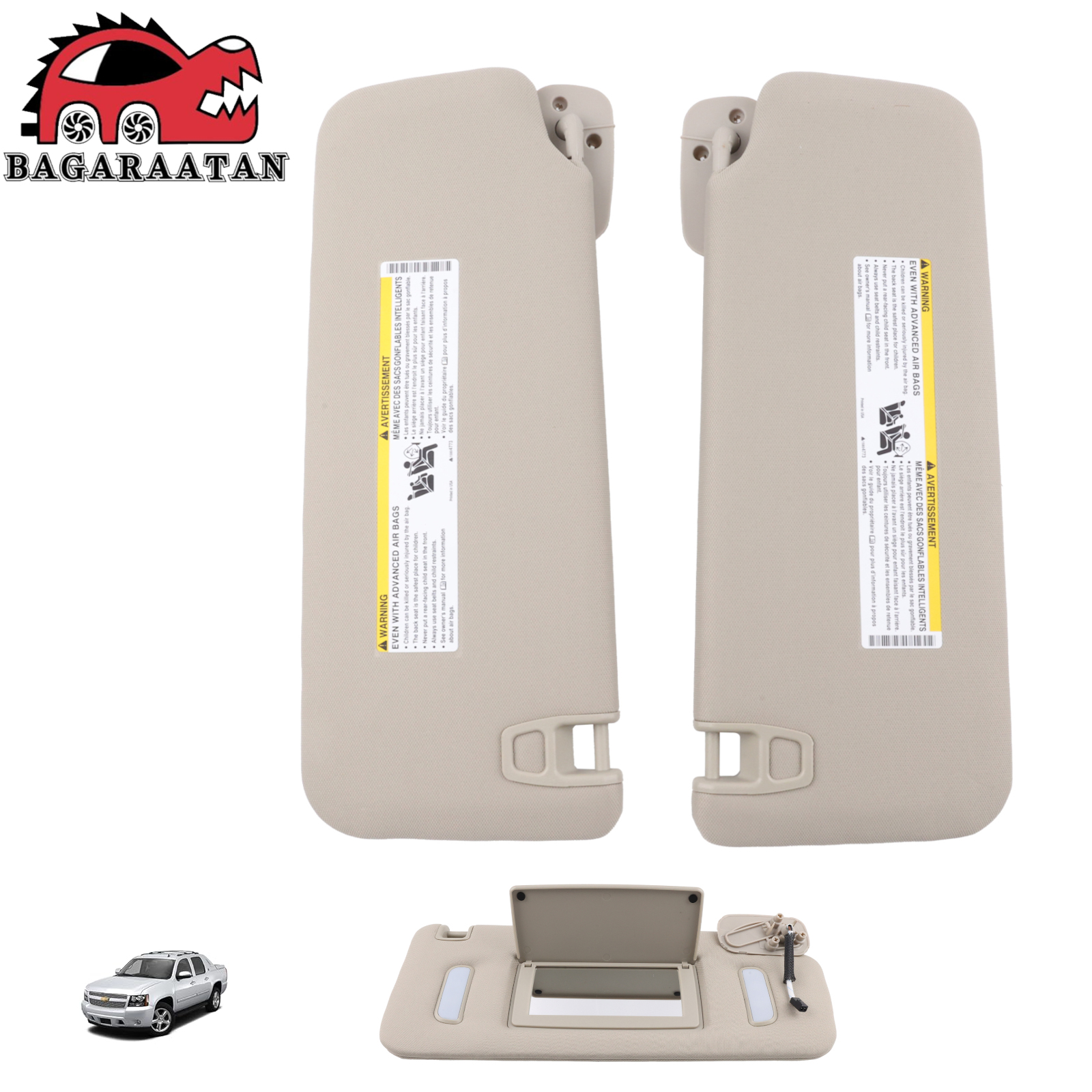 Pare-soleil pour conducteur gauche et passager droit, remplace 22850306 22850310 pour Chevy banlieue 2007-14 1500 2500 GMC Sierra 1500 Cadillac
