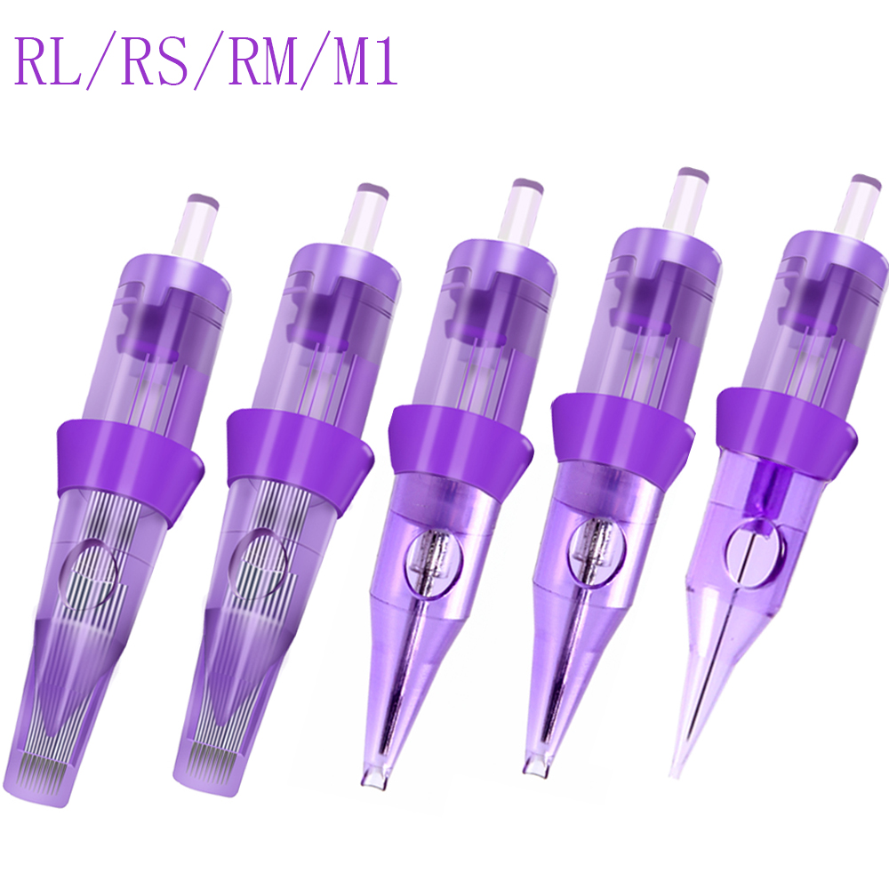 Agulhas descartáveis para cartucho de tatuagem, forro redondo pro, descartável, esterilizado, segurança, para máquinas de tatuagem, com 10 unidades