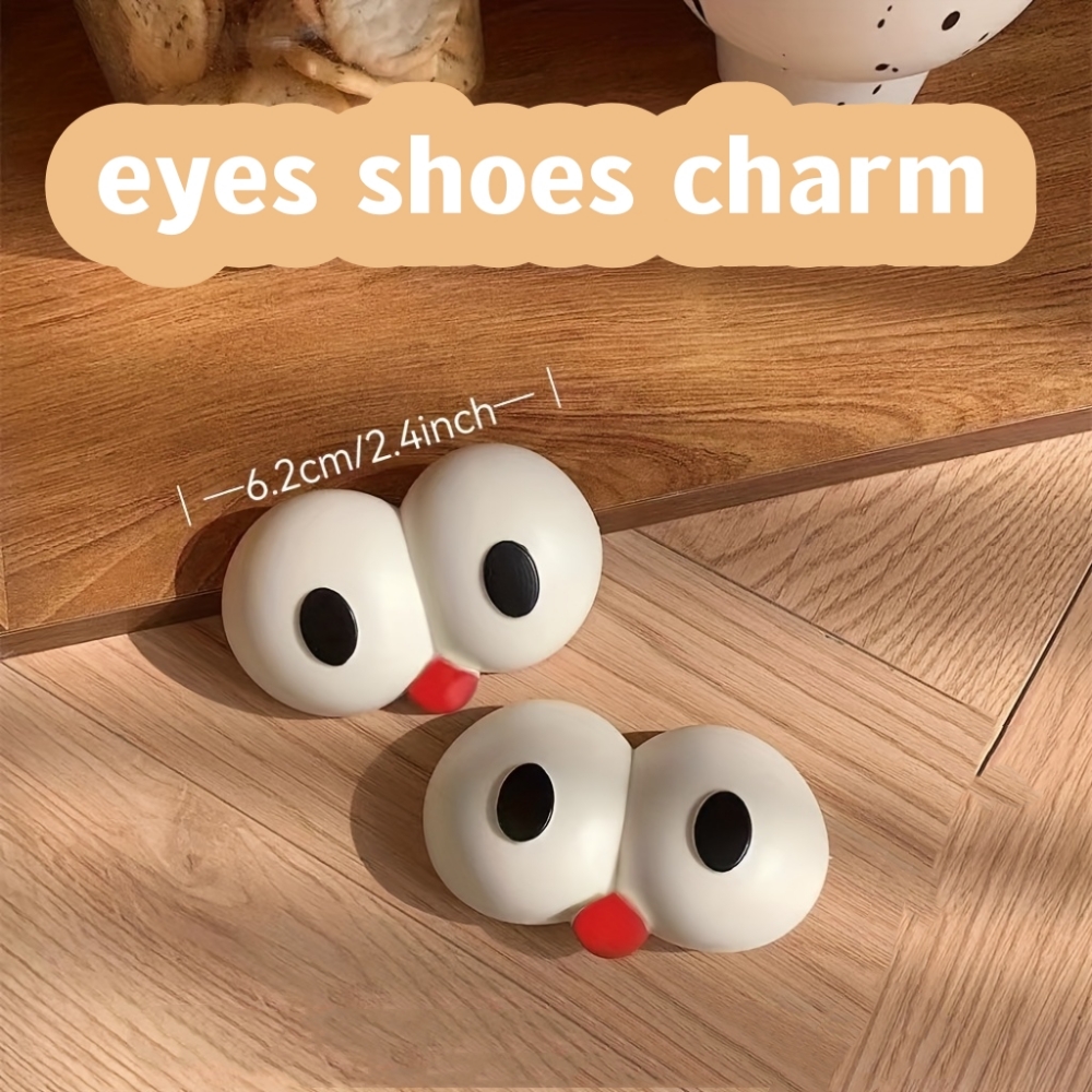 Amuletos divertidos de ojo grande para Crocs y zapatillas de deporte, transforme su estilo con decoración de zapatos Diy, accesorios duraderos de Pvc, 2/4 piezas
