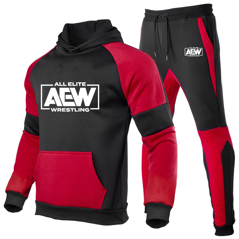Бренд All Elite AEW борьбы AEW весна-осень мужской популярный принт качественный цвет фототкань + брюки комплект из двух предметов
