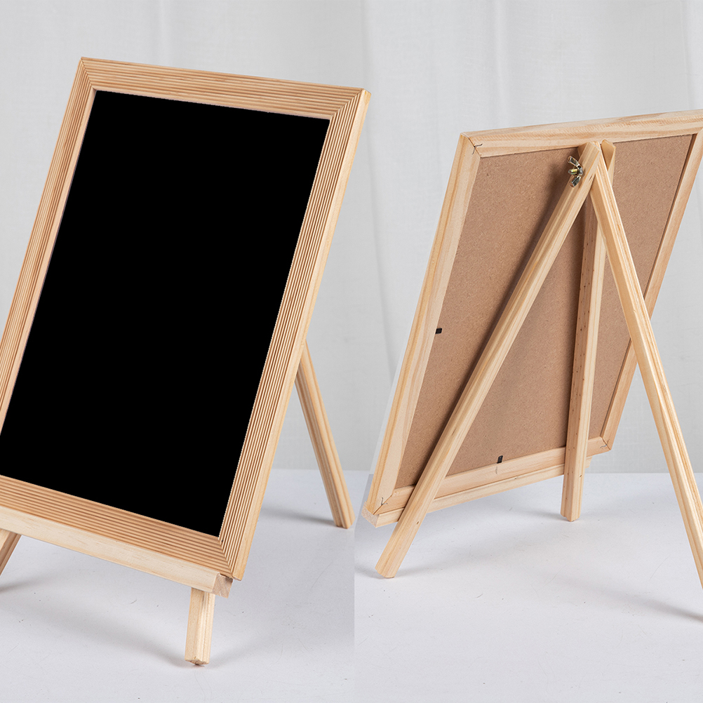 Pizarra pequeña para escribir, pintura de madera, caligrafía magnética y caballete de pie para niños, tablero de mensajes pintado a mano