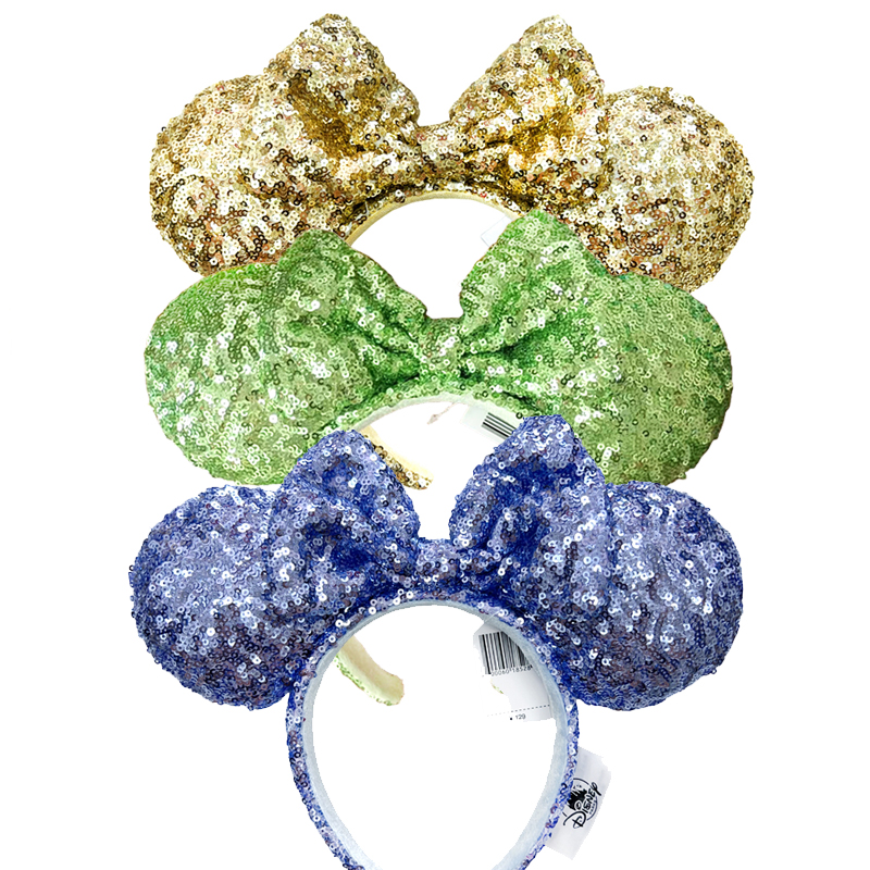 Mikcey-Diademas con orejas de ratón, diademas con lazo y lentejuelas, accesorios para el cabello, decoración para fiesta de Navidad y Halloween, disfraz de Cosplay