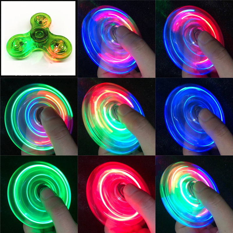 Spinner de Mano con Luz LED Luminosa de Cristal, Juguetes Antiestrés que Brillan en la Oscuridad, Giroscopio Cinético para Niños