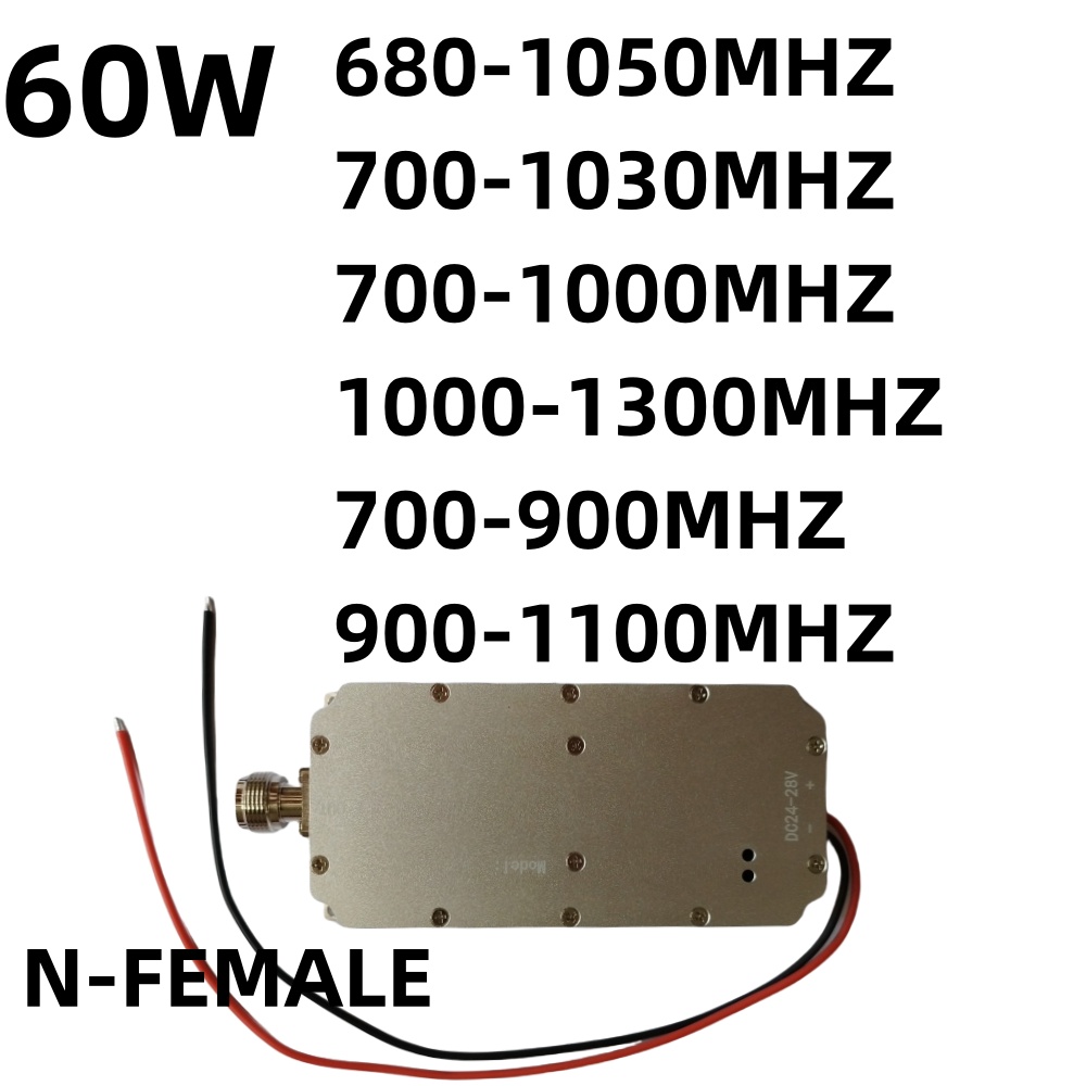 60 Вт N-FEMALE680-1050MHZ700-1000MHZ 700-1030MHZ1000-1300MHZ Модуль усилителя NOISE GENERATOR