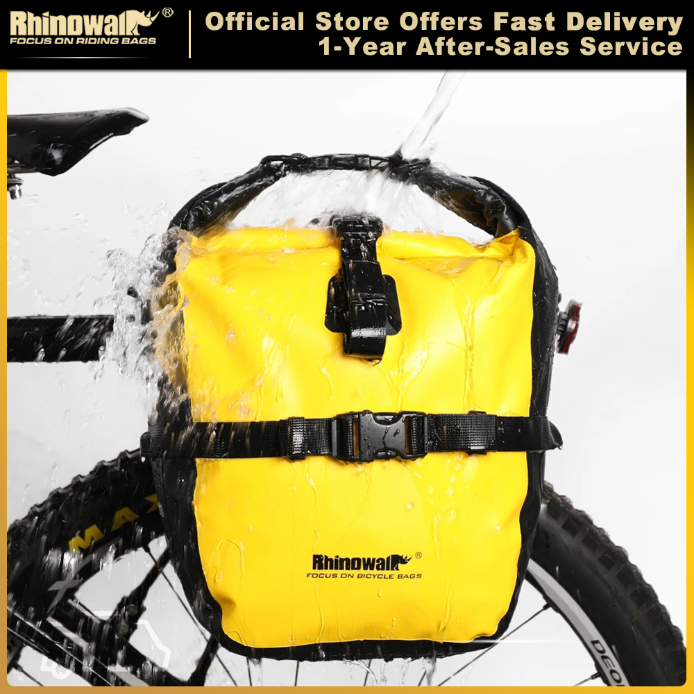 Bolsa de alforjas para bicicleta Rhinowalk de 20L, impermeable, portátil, con gran capacidad de almacenamiento, para ciclismo y viajes, 1 o 2 unidades.