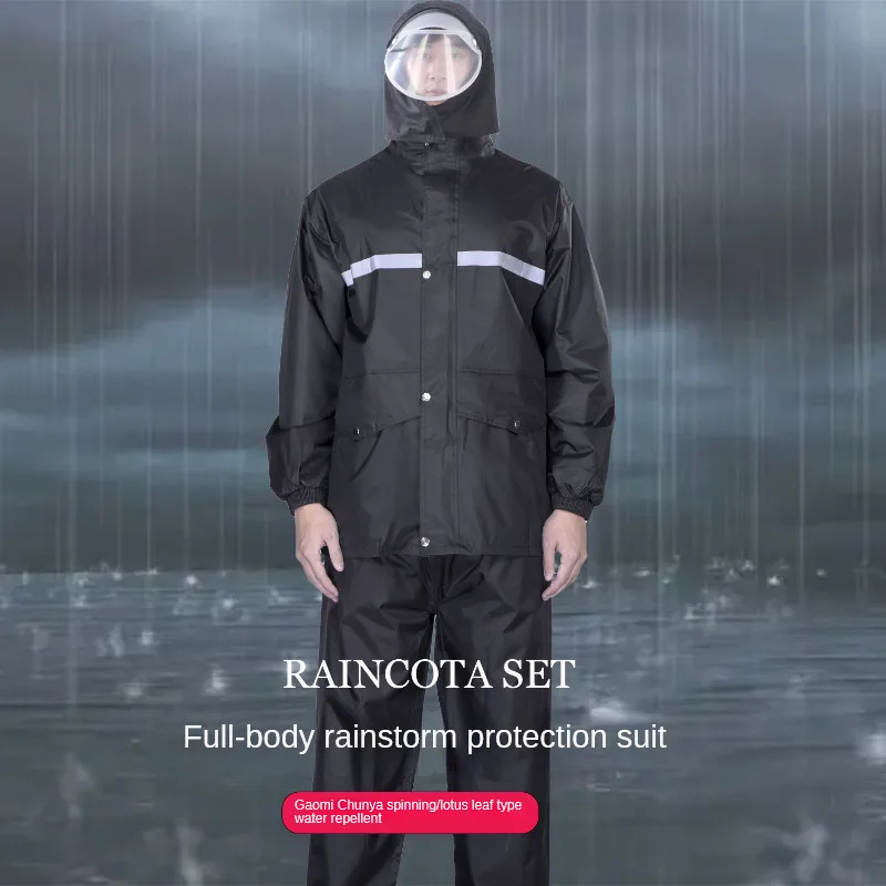 Capa de chuva e calças de chuva terno corpo inteiro prevenção de pragas bicicleta elétrica motocicleta takeaway equitação reflexiva divisão capa de chuva