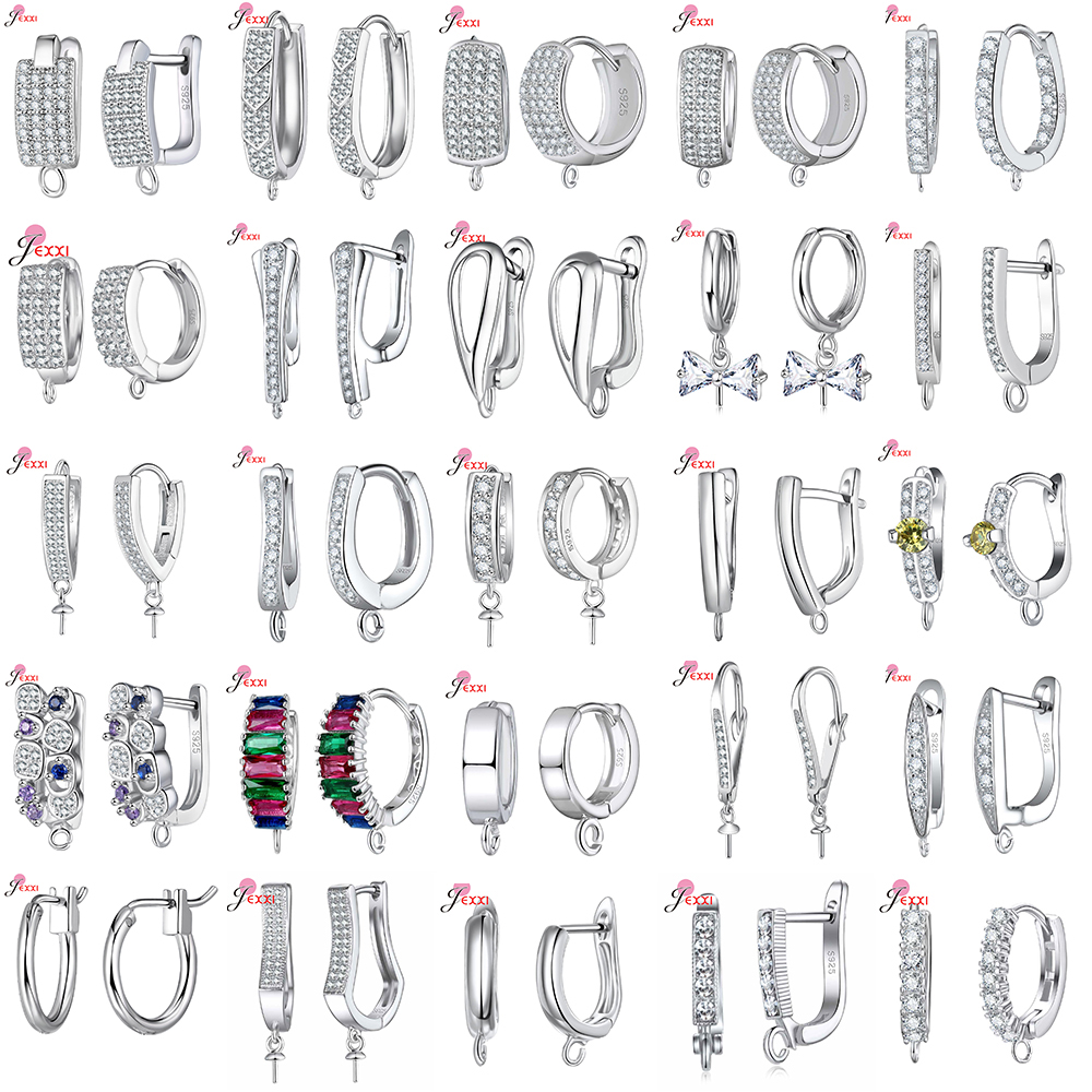 Marcado de joyería DIY, pendientes de cristal de Plata de Ley 925, cierres, ganchos para mujer, accesorios hechos a mano, venta al por mayor barata