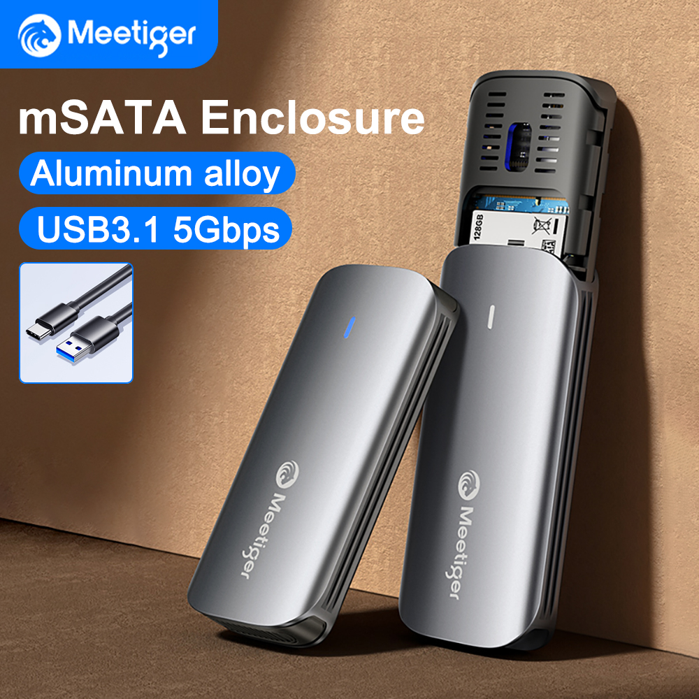 Meetiger Aluminium Mini mSATA SSD Case Naar Type-C SSD Behuizing Adapter Externe Adapter 5Gbps voor mSATA SSD voor PC Case
