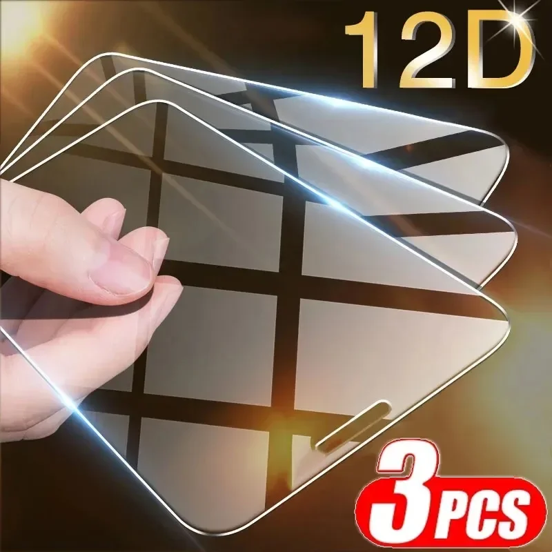 3 шт. закаленное стекло для iPhone 14 13 12 11 15 Pro Max Mini Защитная пленка для экрана для iPhone 17 XR XS MAX 7 8 Plus 16 Защитное стекло