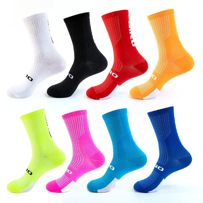 3 Pairs Men Cycling Socks Biking Sport Sock Sweat Absorbent Breathable Compression Soccer Socks Road Bike Sock Cycling Socks Man