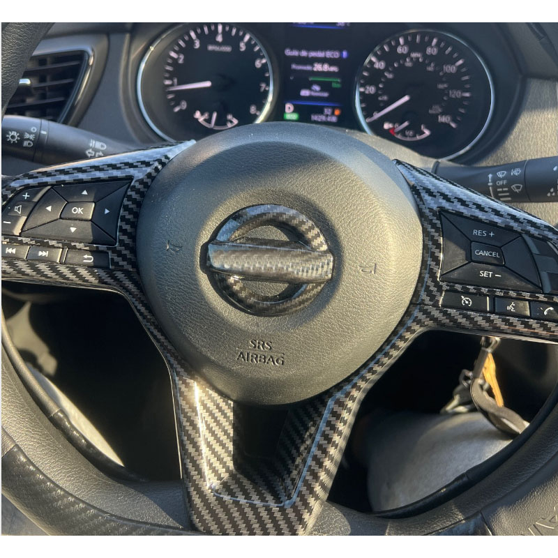 My Good Car Stuurwielpaneel Beschermhoes Trim Passend voor Nissan Qashqai J11 Dualis 2 X-trail Xtrail T32 2019 - 2021