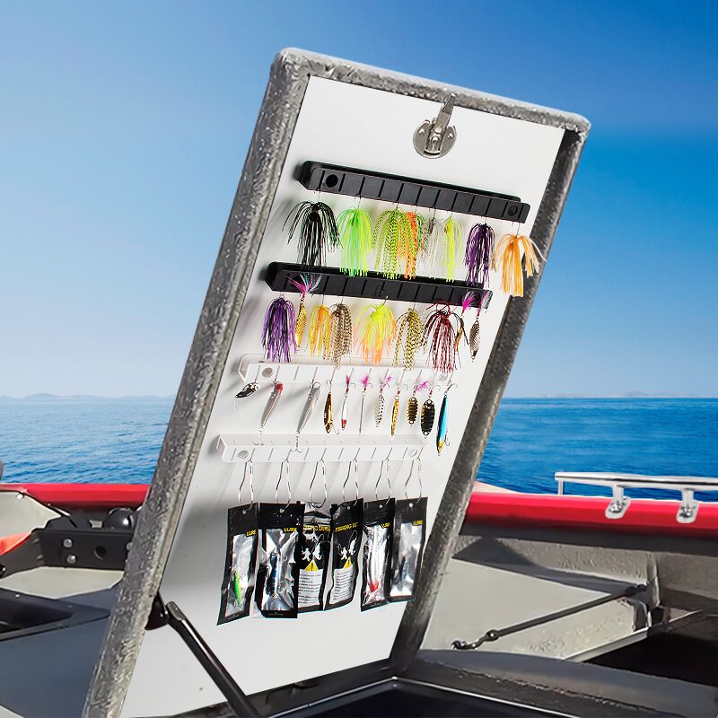 Estante de almacenamiento de cebo multifuncional, organizador de aparejos, soporte para señuelos y anzuelos para lubinas o barcos de pesca, escotillas de cubierta de cabina