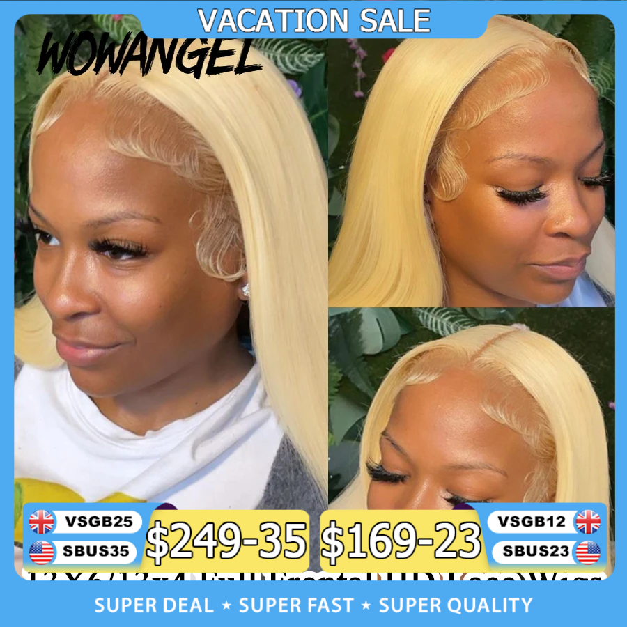Wow Angel 613 HD Parrucca frontale in pizzo 13X6 Parrucca anteriore in pizzo pieno diritta Parrucca per capelli umani Pre pizzicata Cuoio capelluto naturale per donna Glueless