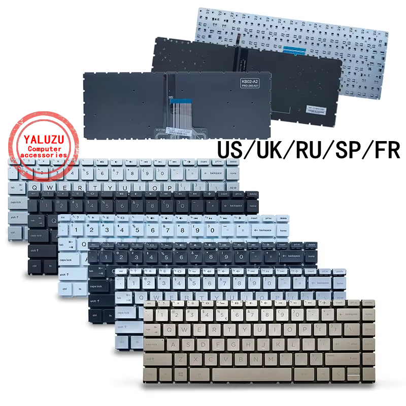Keyboard Laptop US/UK/RU/SP/FR untuk HP 14-FR 14S-DK 14S-DF 14S-DR 14S-FR 14T-CD 14Q-CS 14M-CD 14G-BR 245 G7 246 G7 340 G5 348 G5